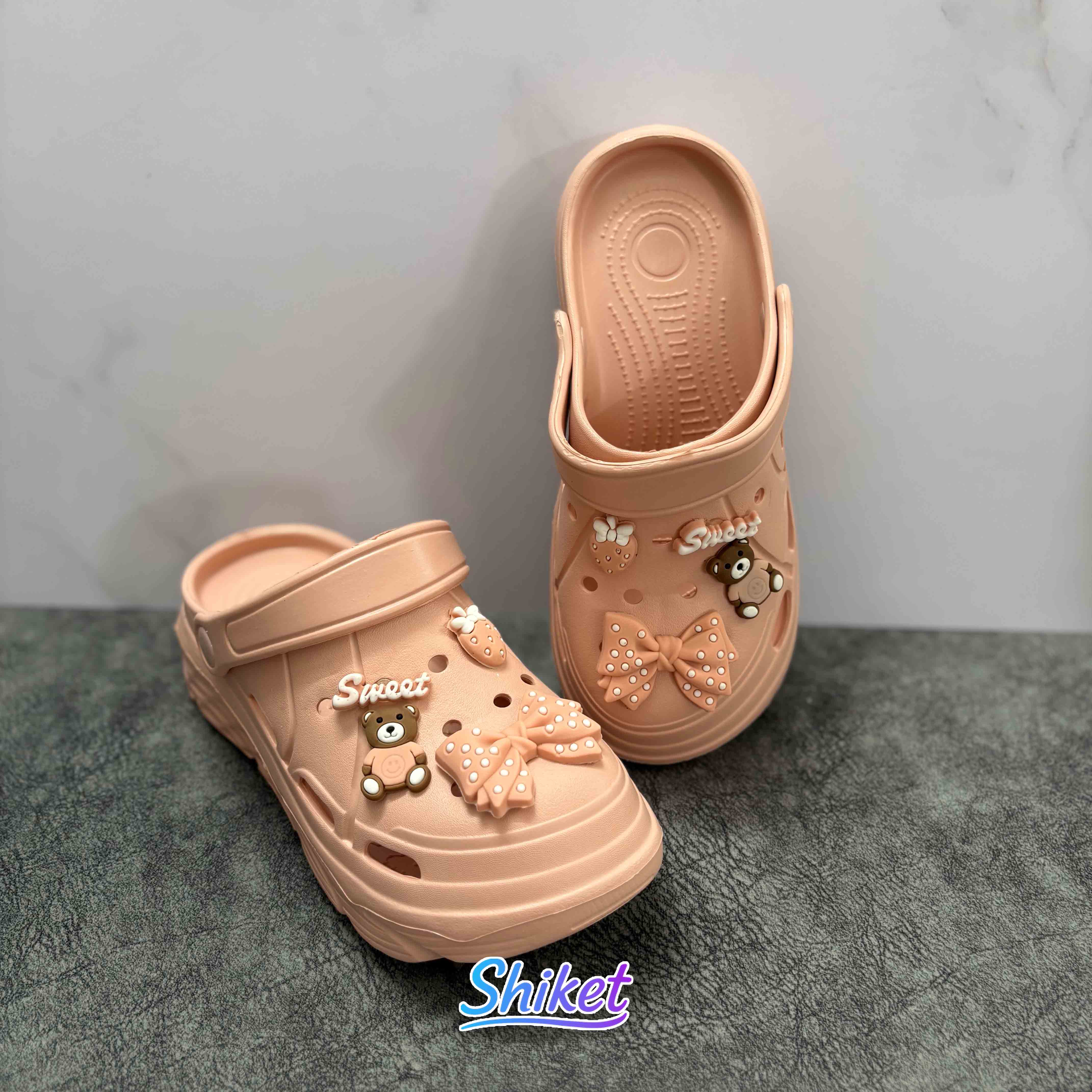 کراکس زنانه عروسکی مدل Sweet Bear (رنگ کالباسی)