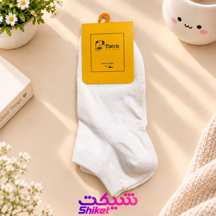 جوراب مچی نانو پاتریس طرح سفید ساده