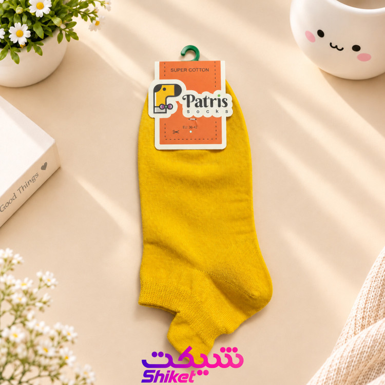 جوراب مچی نانو پاتریس طرح زرد ساده