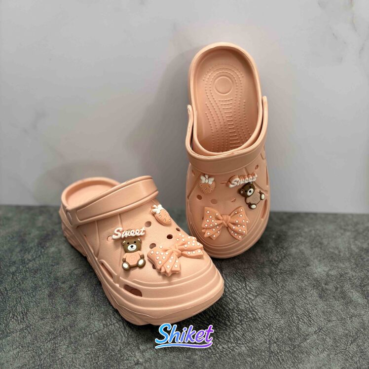 کراکس زنانه عروسکی مدل Sweet Bear (رنگ کالباسی)