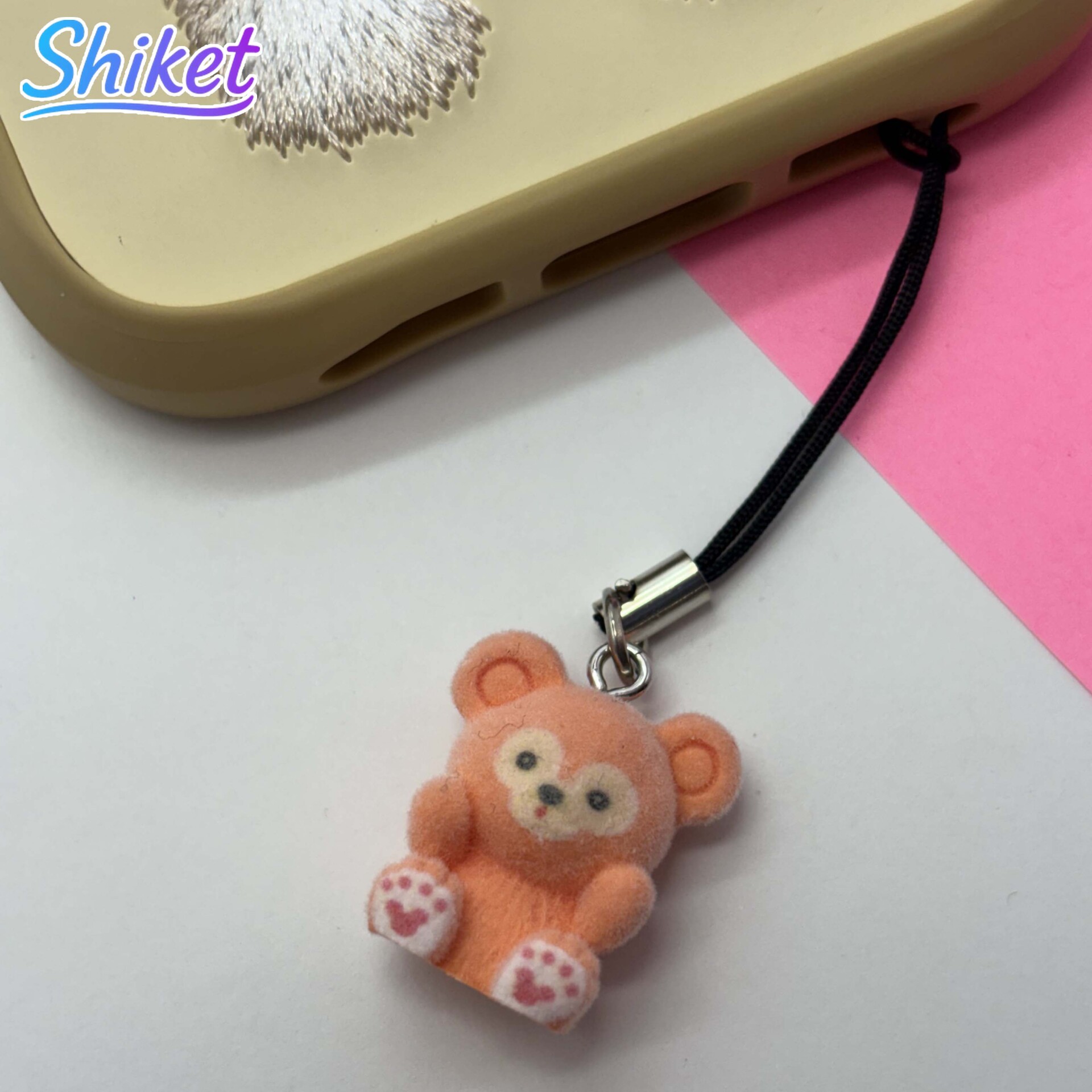  آویز فانتزی مخملی خرس 