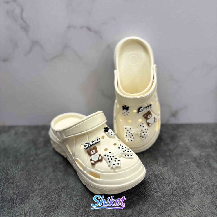 کراکس زنانه عروسکی مدل Sweet Bear (رنگ سفید)